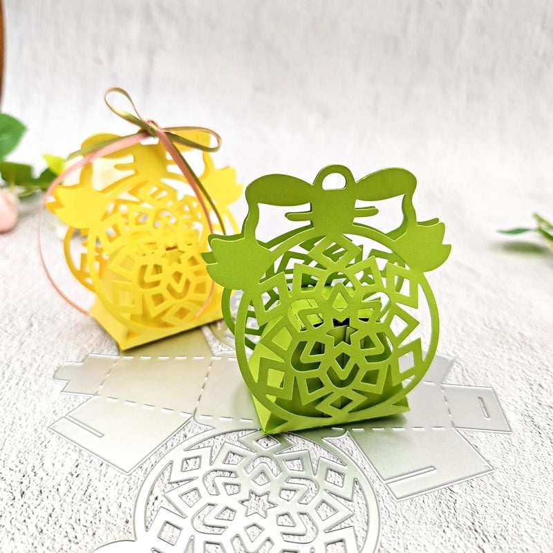 Feemkota Christmas Bell Box Die Cuts for Card Making Flower Basket Cutting Dies for DIY Paper Scrapbooking Crafts Embossing Decorations - Image 1